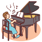 ピアノを弾く人のイラスト