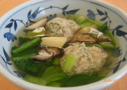 しそ入り鶏団子のスープ煮