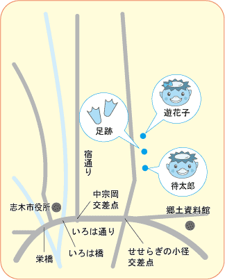 待太郎と遊花子の案内図