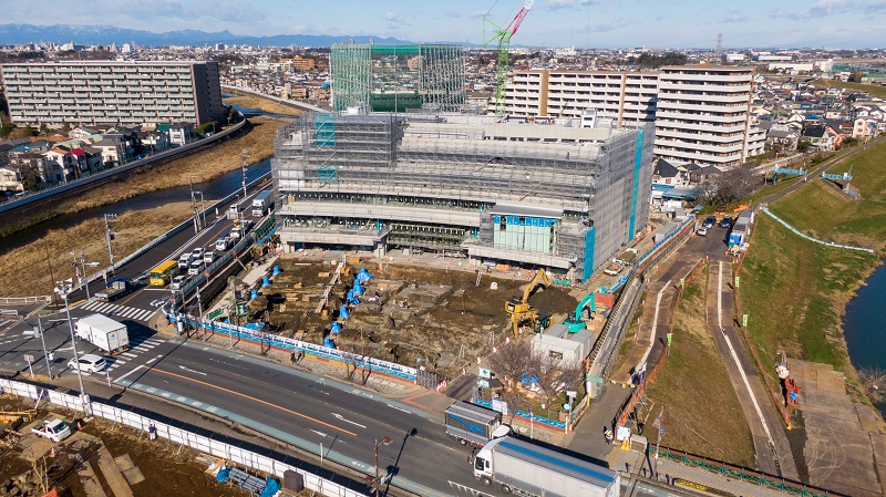 新庁舎建設工事2月進捗画像