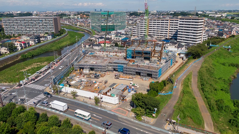 令和3年8月　新庁舎建設工事進捗状況