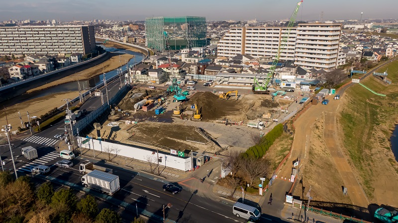 新庁舎建設工事現場状況（令和3年1月時点）