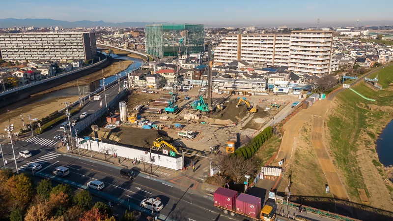 令和2年12月　新庁舎建設工事全景