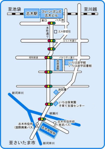 市役所地図（徒歩の場合のご案内）