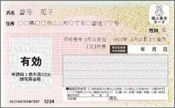 顔写真なしマイナンバーカード見本