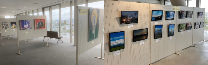 市展の様子（高校生作品）