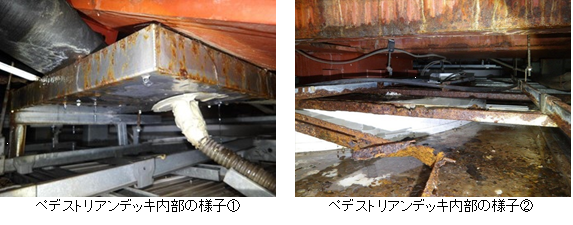 点検時のペデストリアンデッキ内部の様子