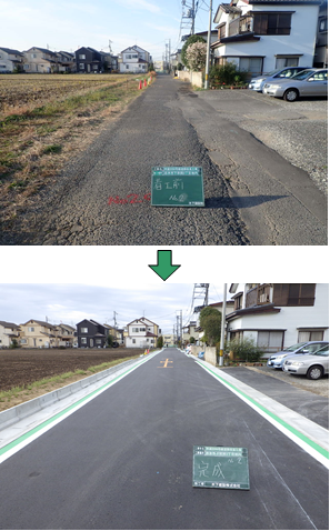 生活道路の快適化：道路の施工例