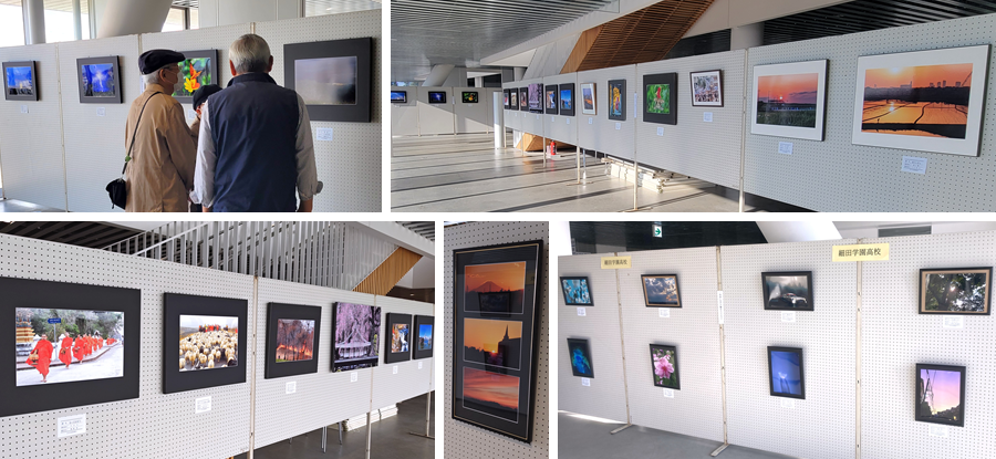 市展（写真、高校生作品）の様子